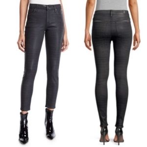 NEW 7FAM Coated Black Gray Ankle Skinny Jeans